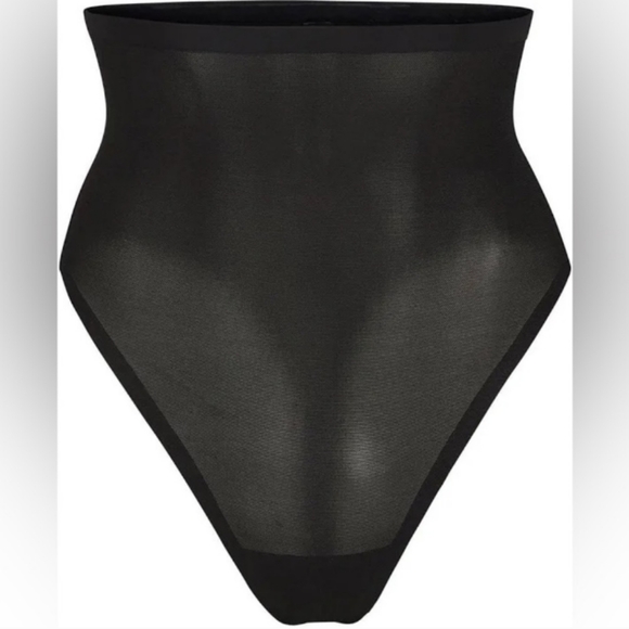 SKIMS Other - NWT SKIMS Sheer Power Mesh Sculpt High Waist Thong Onyx Black NEW